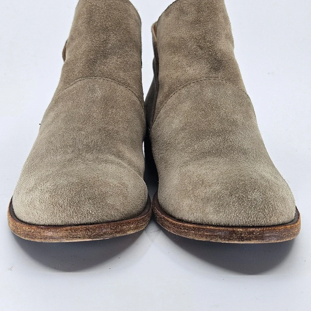 Kork-Ease Riviera Suede Ankle Boot Zip Back Taupe Womens Size 8M Boho Minimalist